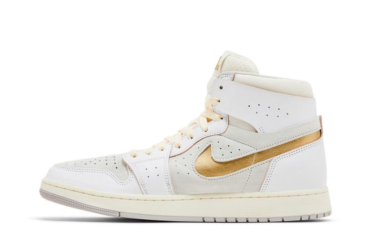 Men's Sneakers Nike Jordan 1 High Zoom Air CMFT 2 FIBA White/Neutral Grey/Metallic Gold