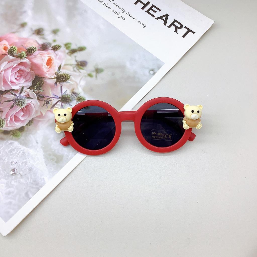 Веселье для детей, милые детские солнцезащитные очки, модные для мальчиков и девочек, солнцезащитные очки в виде медвежат, солнцезащитный крем, солнцезащитные очки с защитой от солнца и ультрафиолета.