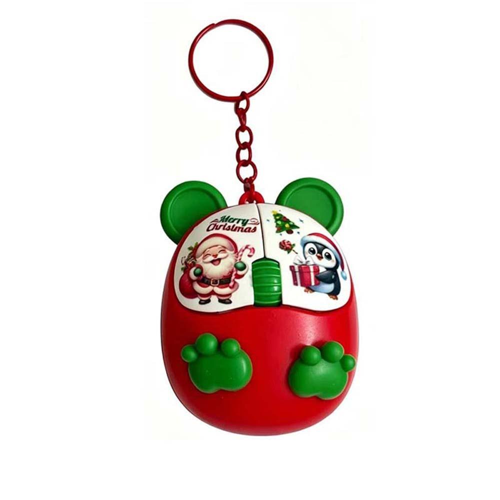 Clickable LED Mouse Clicker Light-emitting Light Up Sounding Toy Glowing Christmas Key Chain Kids