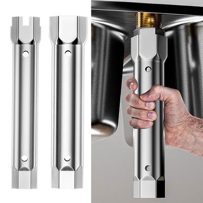 Серебряный трубный ключ Ремонтный инструмент Шестигранный инструмент для раковины и смесителя Прочный торцевой ключ Обслуживание труб