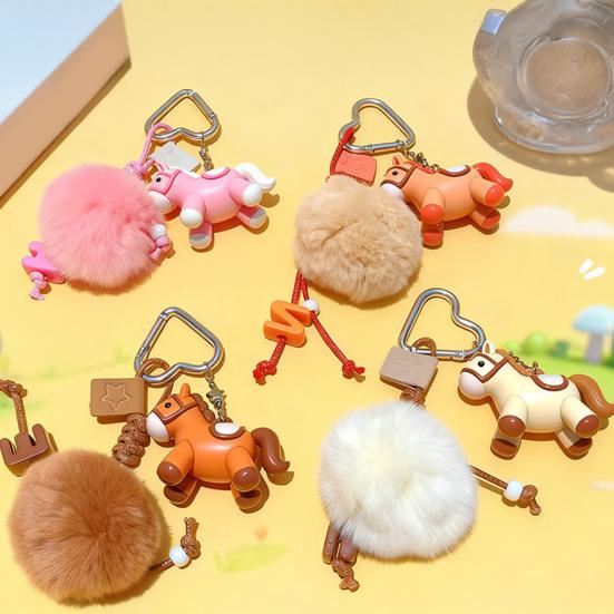 Брелок Подвеска Плюшевый Шарик Декор Шарм Лошади Декоративная Подвеска для Сумки Год Лошади Удача