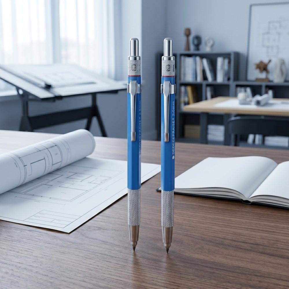 2PCS 6in Metal Drafting Pencil Stable Lead Output Sketch Writing Pencil Sketch Creation