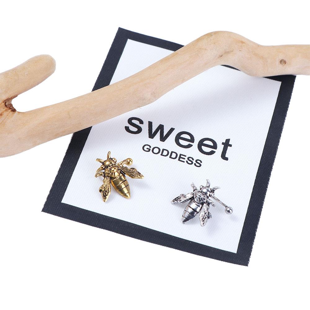 1 PC Bee Insect Gifts For Women Gold Silver Color Stud Earrings Jewelry Clip Earrings Ear Cuffs