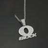 OBLOCK Letter Pendant Necklace: Trendy European & American Hip-Hop Style with Alloy and Diamond Accents