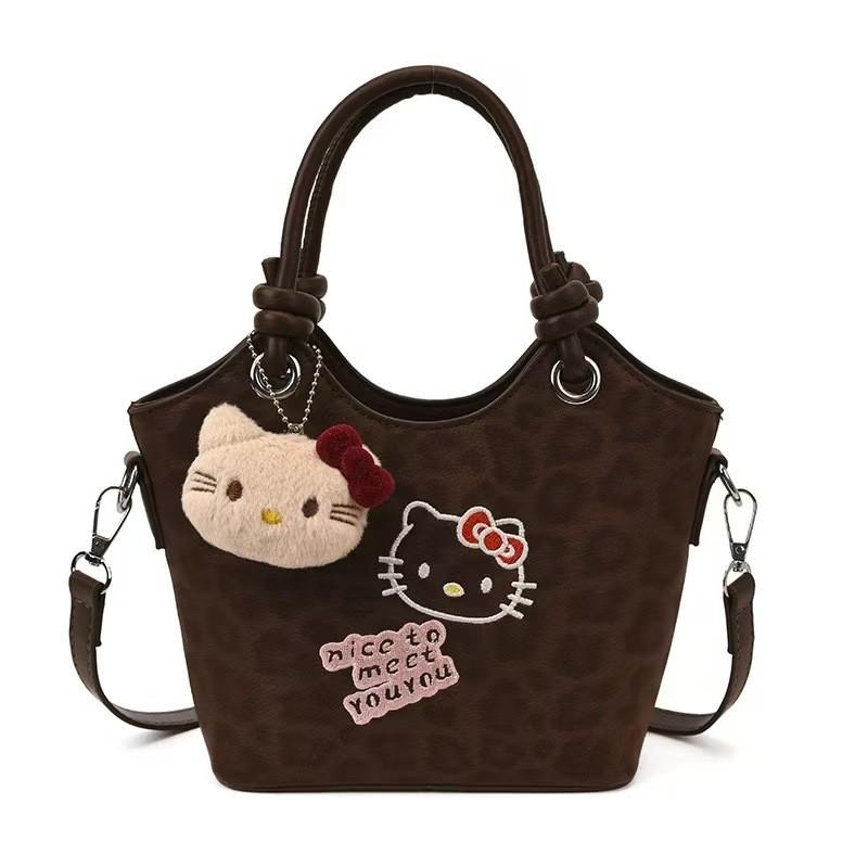 Мультяшная сумка через плечо Hello Kitty из ПУ с карманами для повседневного использования