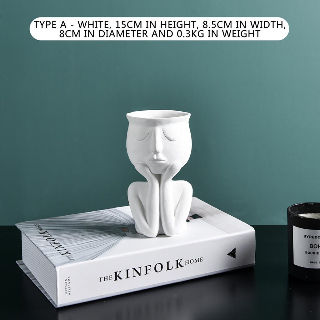 Абстрактная скульптура человека, цветочный горшок из смолы, настольный контейнер для растений, ваза