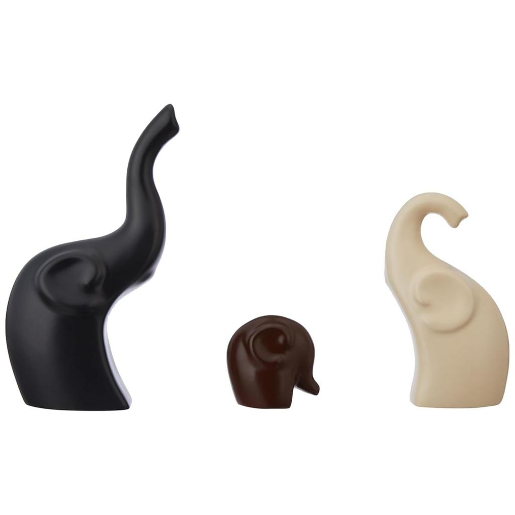 Домашний декор Семья слонов Матовая отделка Керамические Фэнтези фигурки(Набор из 4 штук, разноцветный)