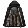 New Winter Style Marten Velvet Parka Daddy Wear Middle-aged Business Men's Jacket Plus Lint Cotton Jacket