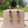 Multicolor Zircon Heart Shape Drop Earrings for Women 2024 New Fashon Earring Trendy Party Jewelry Wedding Accessories
