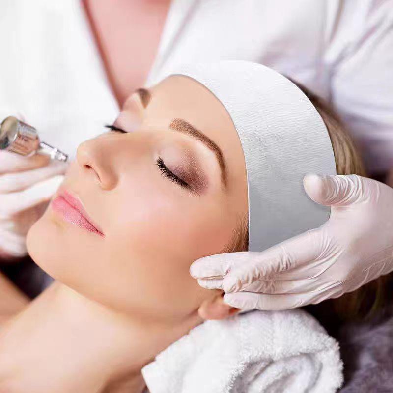 Одноразовая эластичная повязка на голову для спа на липучке, черная и белая