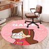 Custom Name Gravity Falls Printed Round Rug Carpet Chair Rug Area Rug Entryway Doormats,for Office Chair Living Room Bedroom Kitchen Room.