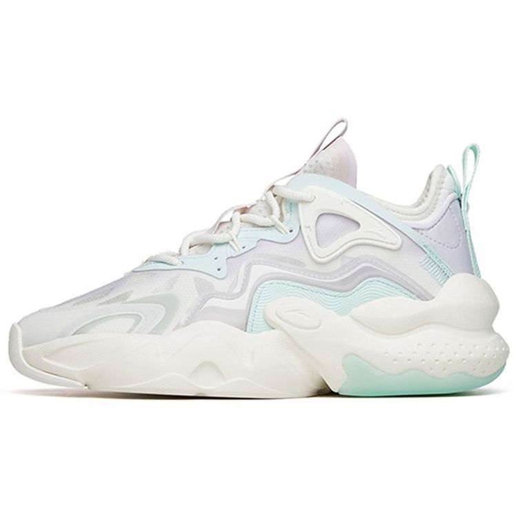 Anta Badass Lifestyle Series Lightweight Durable Low-Top Sneakers Women Sneakers White Purple Blue 122228080-2