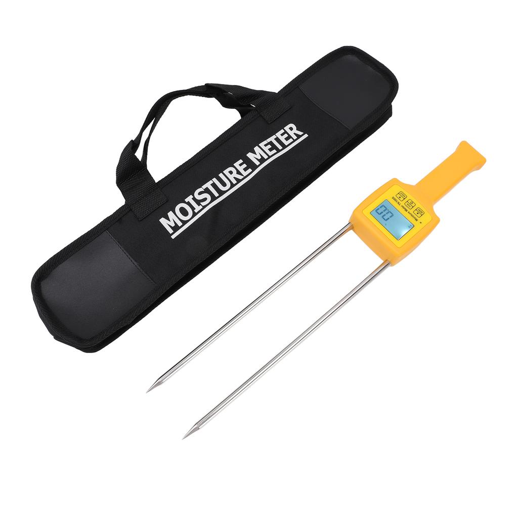 Grain Humidity Meter Portable Backlight LCD Display Fast Accurate Auto Off with Probe Grain