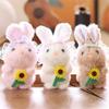 Cute Flower Rabbit Bunny Plush Animals Doll Stuffed Toy Keychain Pendant Backpack Hangings Decor Girly Bag Ornaments Kids Gifts
