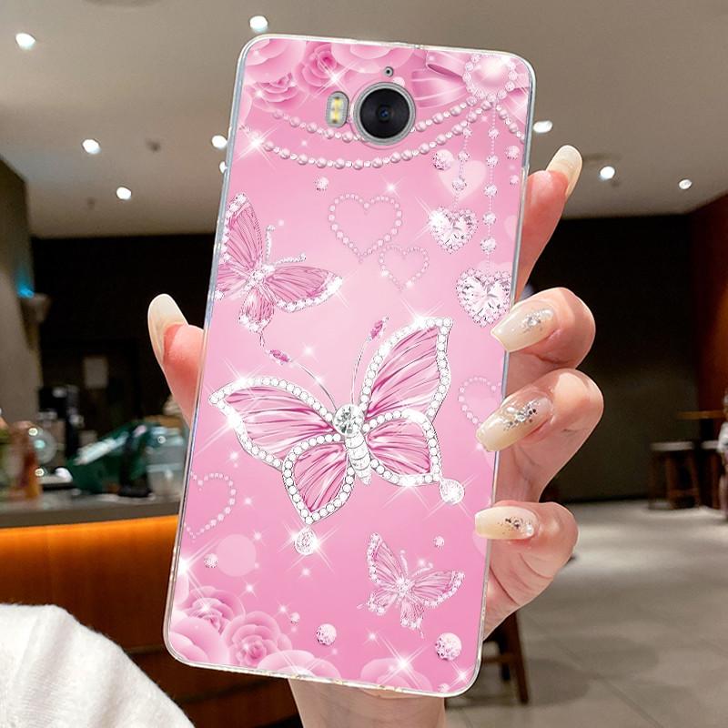 Phone Case For Huawei Y5 2017 / Y6 2017 / Honor Play 6 Funda Butterfly Bow Protective Casing Transparent Soft Silicone TPU Cover