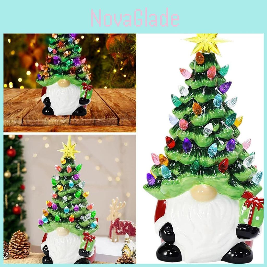 Lighted Christmas Gnomes Resin Ornament With Sculpted Design For Festive Display
