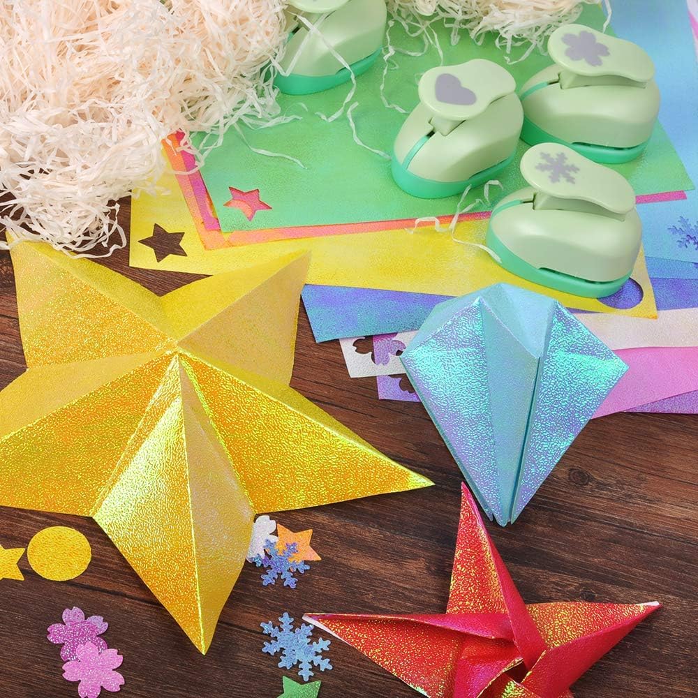 Koundeneko Sparkly Origami Approximately 10 Set of 200 Stylish Pearl Origami Colorful for Paper Thousand DIY Party Handmade Craft Paper, Colors,