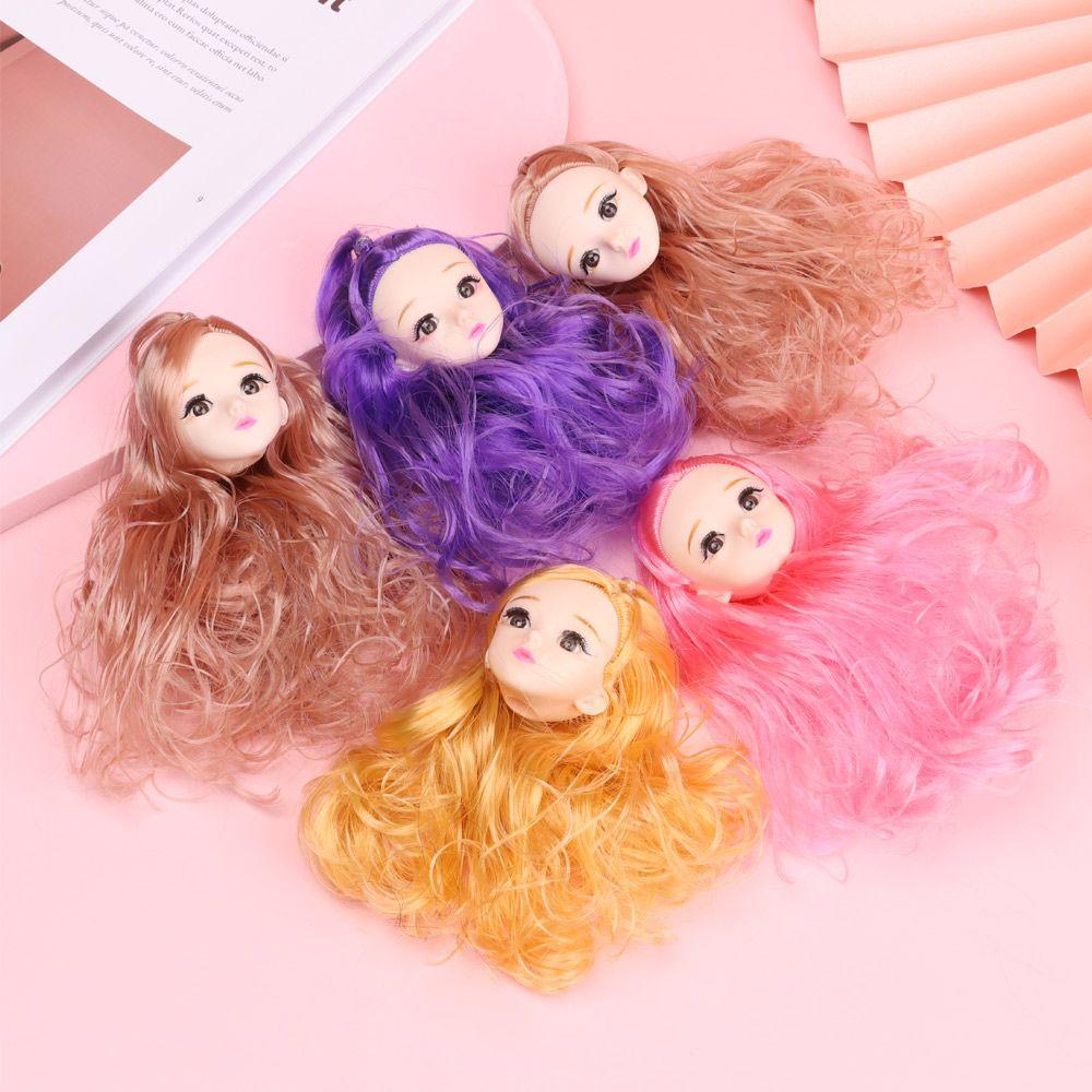 Голова куклы BJD 1/6 с золотисто-коричневыми черными волосами для 30см куклы, шарнирная, 3D глаза, красная европейская, DIY головной убор для аксессуаров антикварной куклы