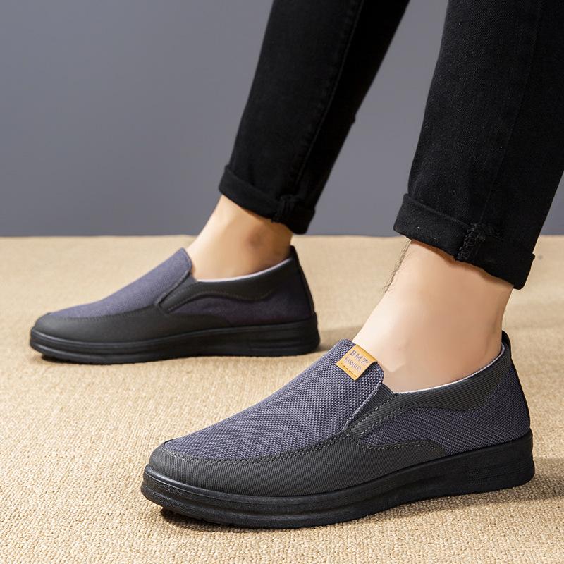 Новая мужская обувь дышащие повседневные туфли для папы пекинские тканевые туфли нескользящие на мягкой подошве обувь для ленивых