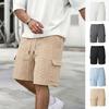 Men's Cable Texture Shorts with Drawstring Waist and Pockets