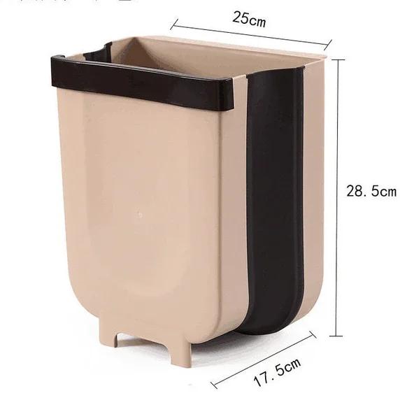Folding Trash Can For Kitchen And Car Wall Mounted Waste Bin Kitchen Cabinet Door Hanging Trash Bin