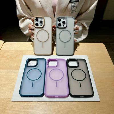 Новое кольцо с ромбовидной текстурой и сильным магнитным притяжением для iPhone 15 Pro Max подходит для матового чехла для телефона iPhone 16.