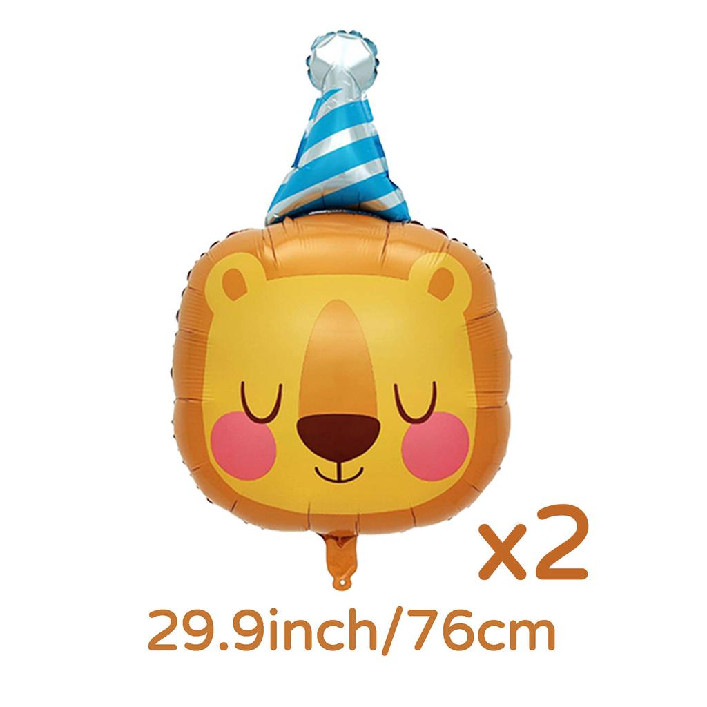 Animal Aluminum Film Balloon Sloth Lion Bear Giraffe Tiger Elephant Frog Balloon Zoo Theme Birthday, Shower, Holiday Decoration