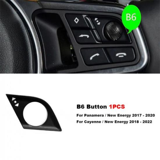 1x Matte Black Car Steering Wheel Switch Button Fix For Porsche Panamera 2017-20