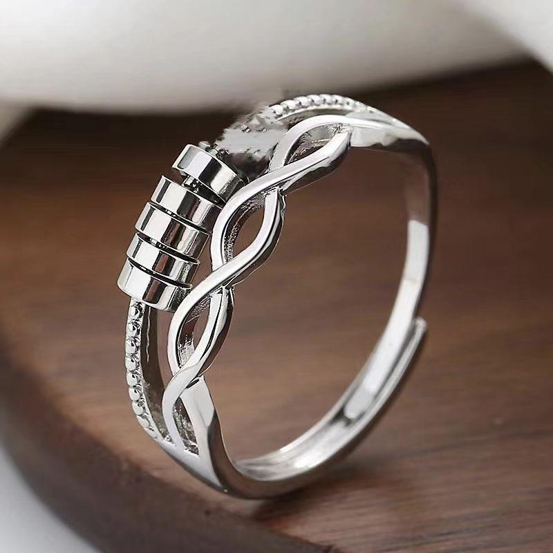 Кольцо с вращающейся бусиной Micro-motion Женское креативное кольцо Антистрессовое тревожное женское украшение для рук