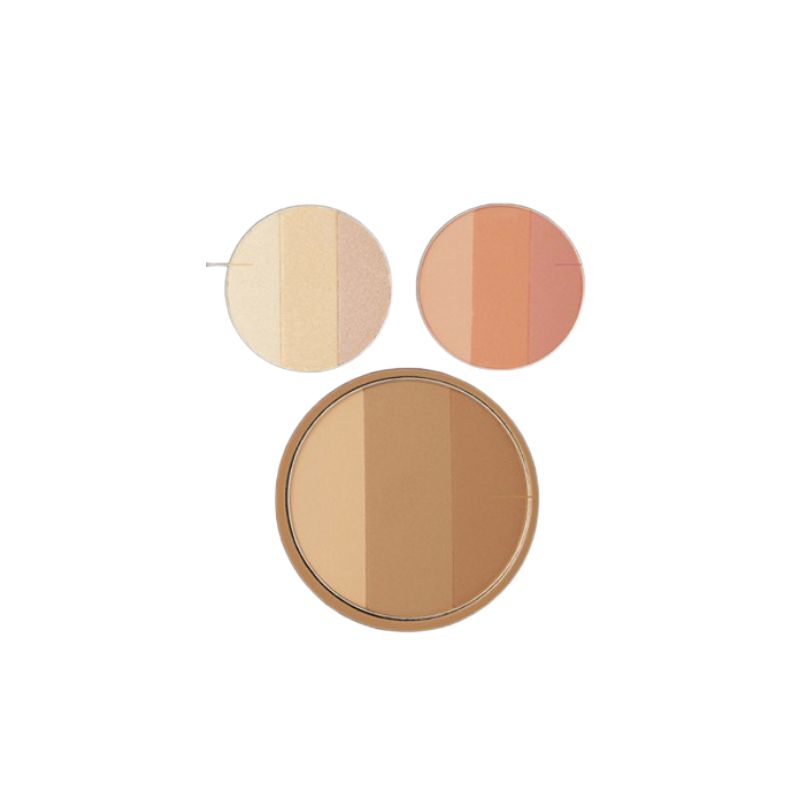 TOO COOL FOR SCHOOL Artclass By Rodin Cheek Makeup Set Mixed Colors 1pc Shading 9.5g Blusher 3.6g Highlighter 5g with Contour Brush Kit