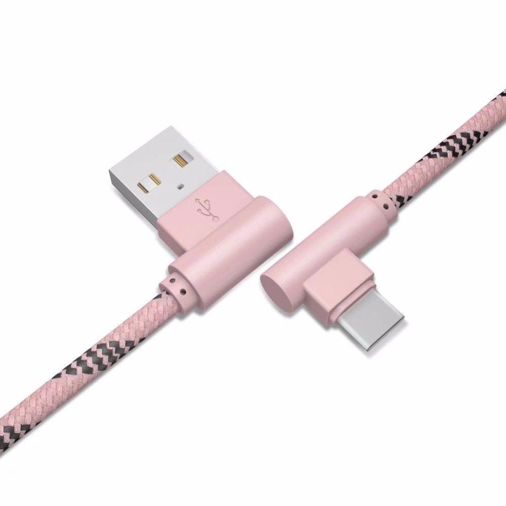 Премиальный плетеный кабель Type C с угловым разъемом 90 градусов USB C для быстрой синхронизации данных и зарядки для оптимальной производительности