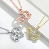 Infinity Symbol 8-Character Peach Heart Sweater Chain, High-End Bow Love Necklace