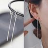 Серебряная Игла Двусторонняя Серьга-Цепочка для Ушей Серьги-Гвоздики для Женщин - 2022 Модный Корейский Дизайн для Сужения Лица