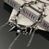 Кисточка Y2K PU ожерелье Love Rivet Choker ретро подарок на день рождения