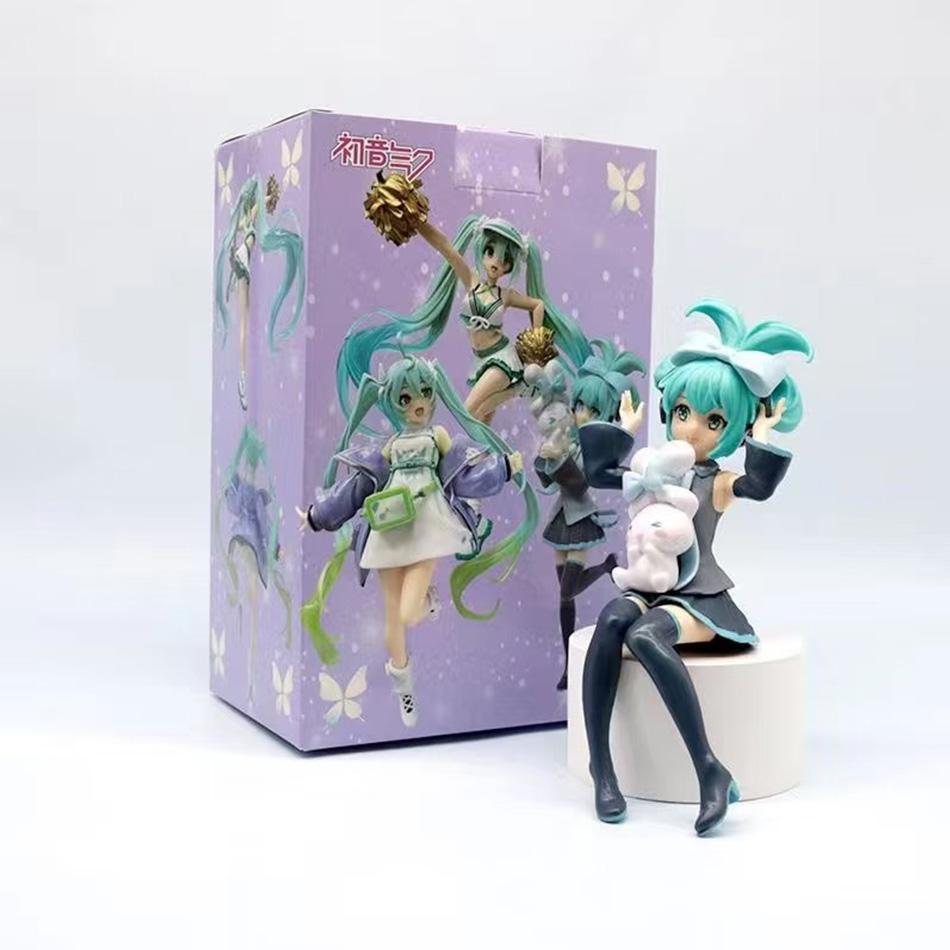 Hatsune Miku X Cinnamoroll Collaboration Figure Set Cute Anime Collectible Model Toys 2 Styles for Fans