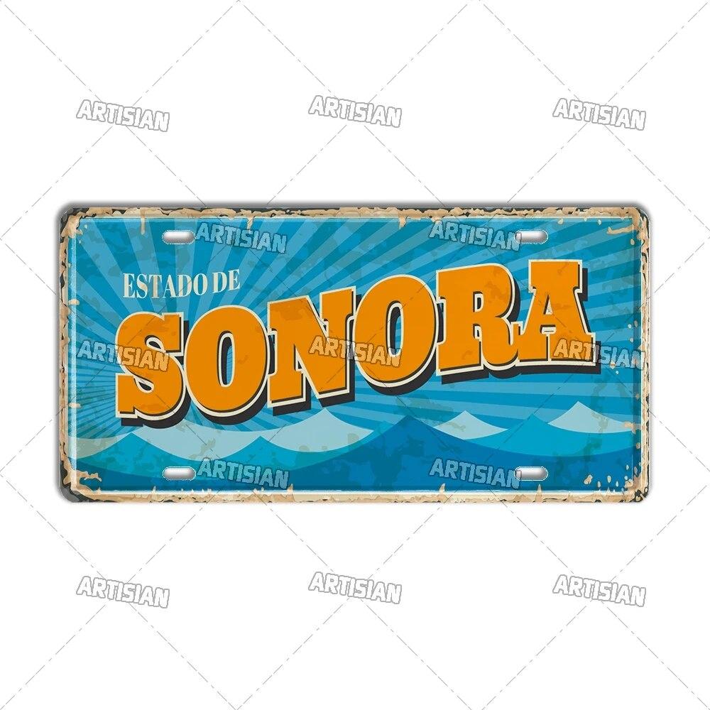 MEXICO License Plate City Metal Tin Plaque Car Metal Sign Wall Decor Garage Bar Pub Club Hotel Cafe Kitchen Home