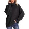 Women's Fashion Loose High Neck Knit Pullover Top Long Sleeve Casual Sweater