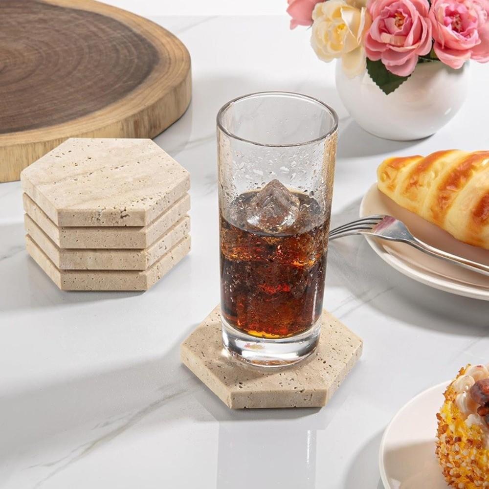 Vintage Marble Coasters Placemat Travertine Jewellery Display Plate  Photography Props