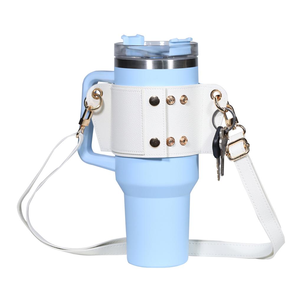 Портативный держатель для бутылок из искусственной кожи, изолированный чехол для чашки с регулируемым ремешком для кемпинга на открытом воздухе, многоразовые чехлы для кружек