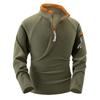 Men's Stand-up Collar Half-zipper Long-sleeved Fleece Top, Arm Trendy Zipper Hoodie Pullover Training Hoodie