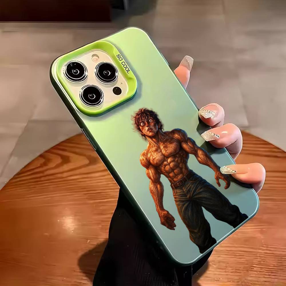 Чехол для телефона B-Baki hanma для iPhone 17,16,15,14,13,12,11,Pro Max,Plus Конфетный Серебряный Чехол