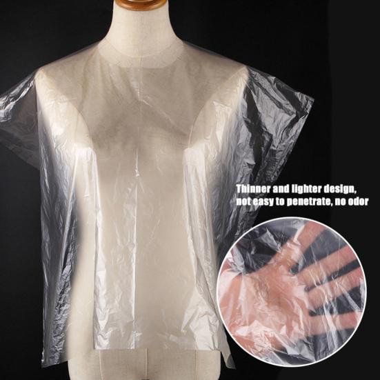 50 шт. прозрачные одноразовые пластиковые парикмахерские накидки-шаль для окрашивания волос фартуки
