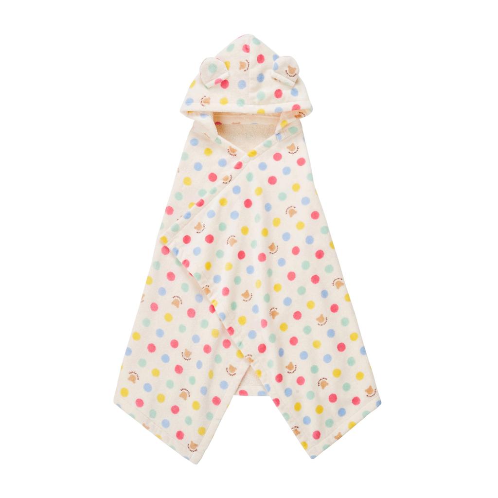 Набор пончо для ванны с ворсом в горошек в коробке Детский подарок Детское пончо для ванны Сделано в Японии Хлопок для ванны Мальчики Девочки Младенцы Дети Детская одежда Одежда Подарок Многоцветный