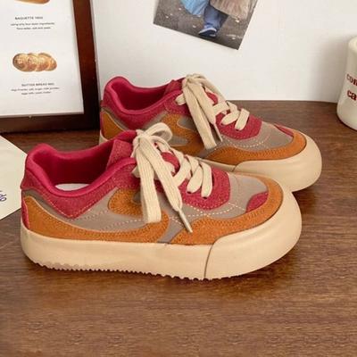 Маленькие белые туфли на толстой подошве женские новые студенческие универсальные нишевые кеды ретро суб