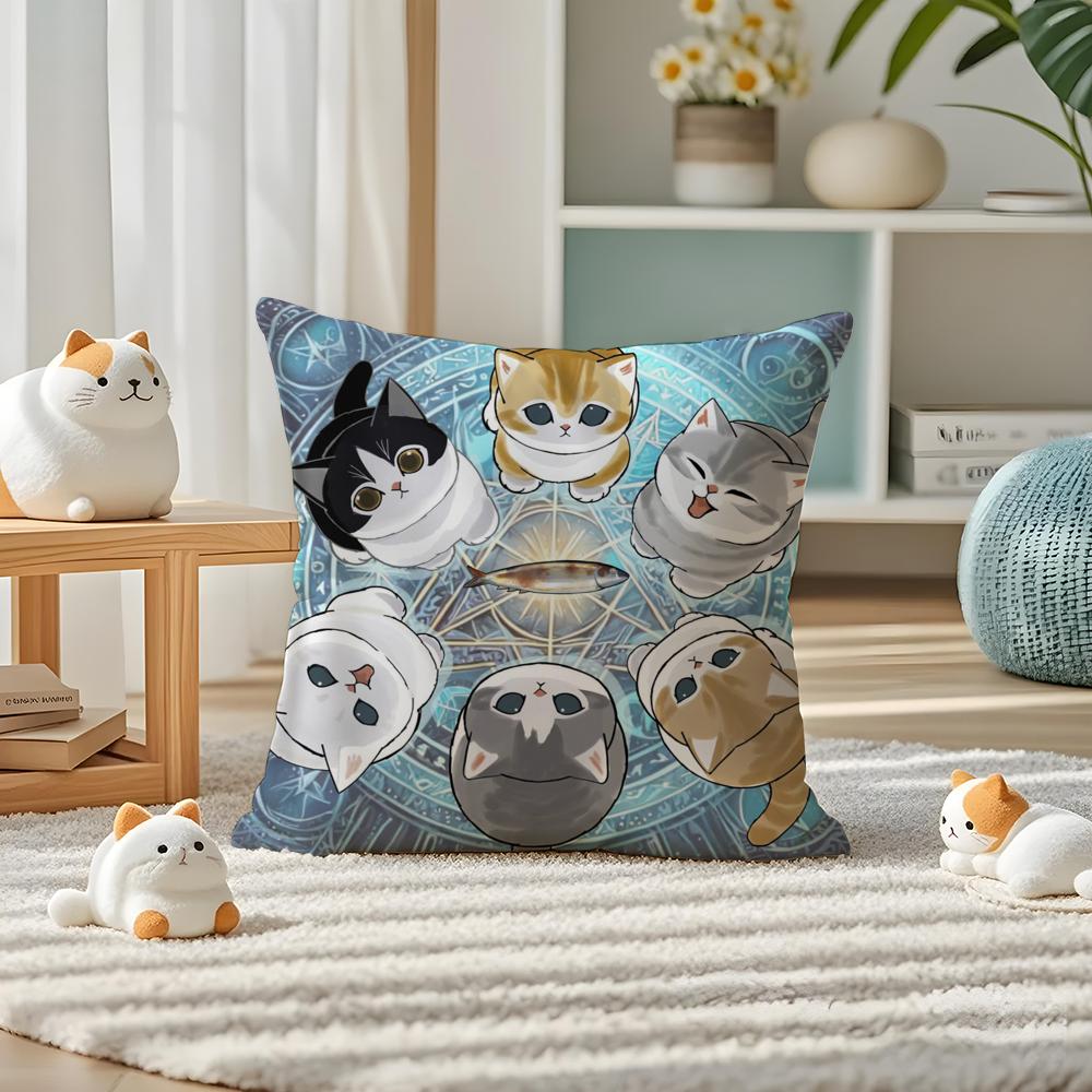 Luxury Cute mofusand cat Pillow Case Silky elegant Comfort Sofa Bed Invisible zipper