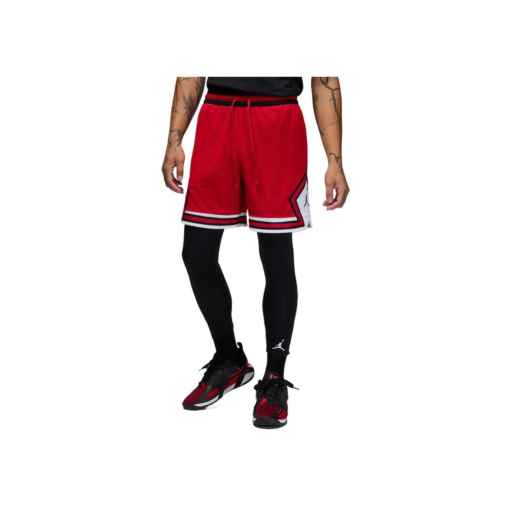 Jordan Спортивные шорты из сетки с ромбами Dri-Fit Красные/Черные/Белые Мужская уличная одежда HF9910-687