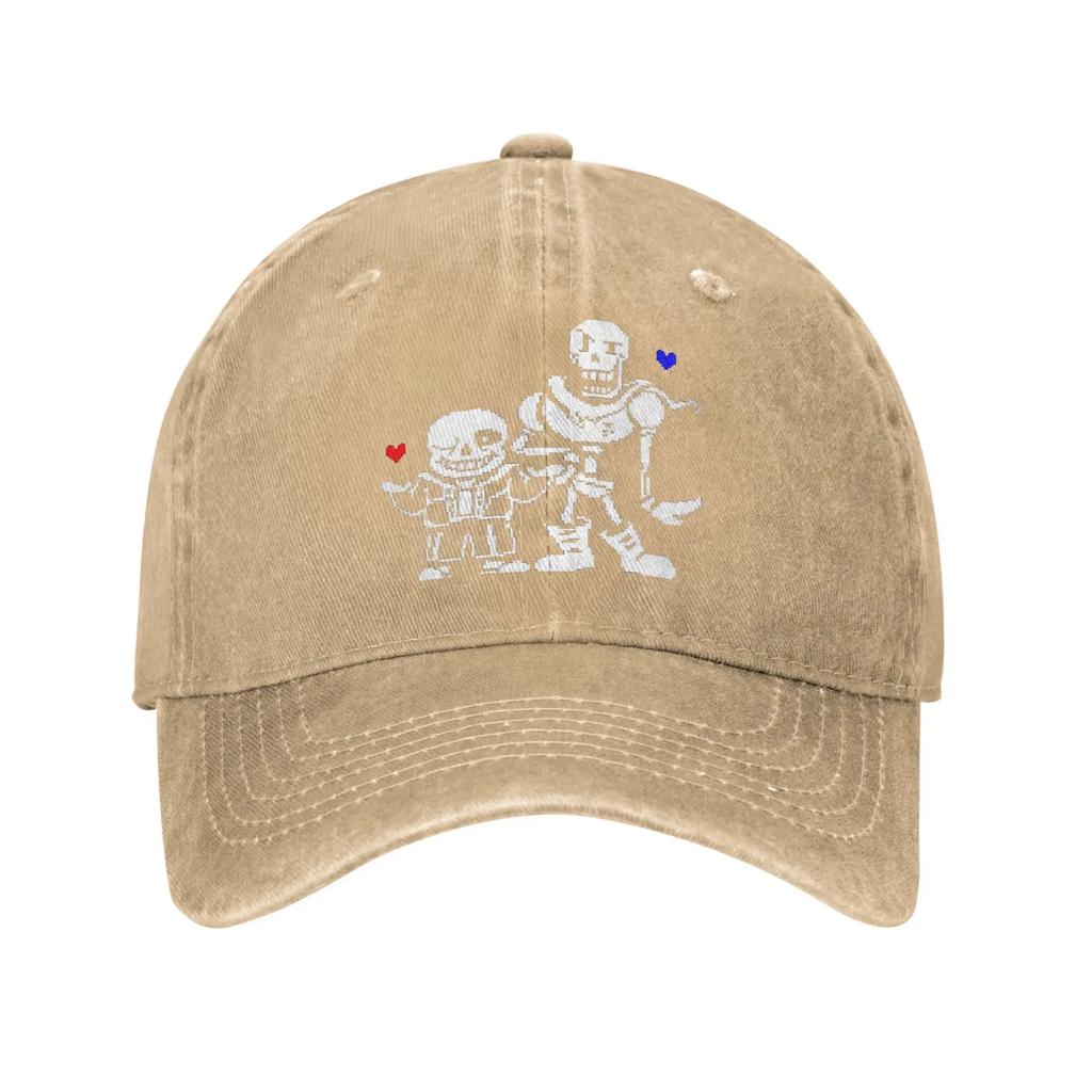 Undertale Sans And Papyrus Baseball Caps Vintage Distressed Washed Snapback Cap for Unisex Women Golf Unstructured Soft Caps Hat