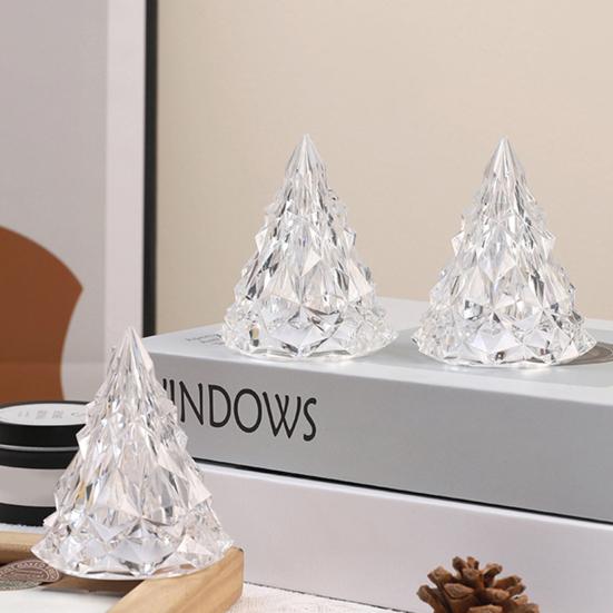 Светодиодная лампа в форме рождественской елки, мягкое свечение, немерцающий прикроватный светильник на батарейках