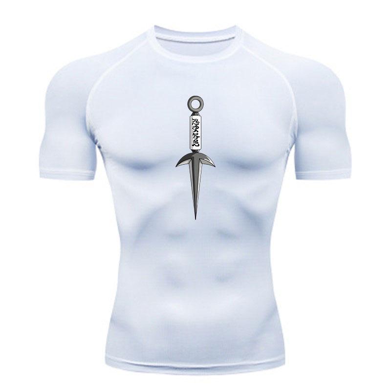 Men's Compression Fitness Sports T-shirt, Anime Kunai Printe