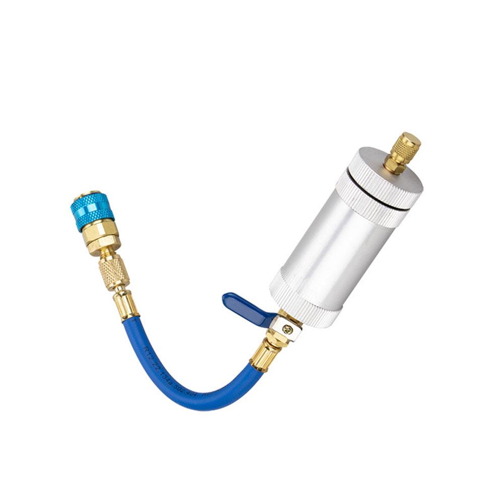 Car A/C Oil/Dye Injector 30Ml 1Oz with Low Side Quick Adapter Air Coupler 1/4 Oiler Syringe Automotive Injection Conditioni C5N1